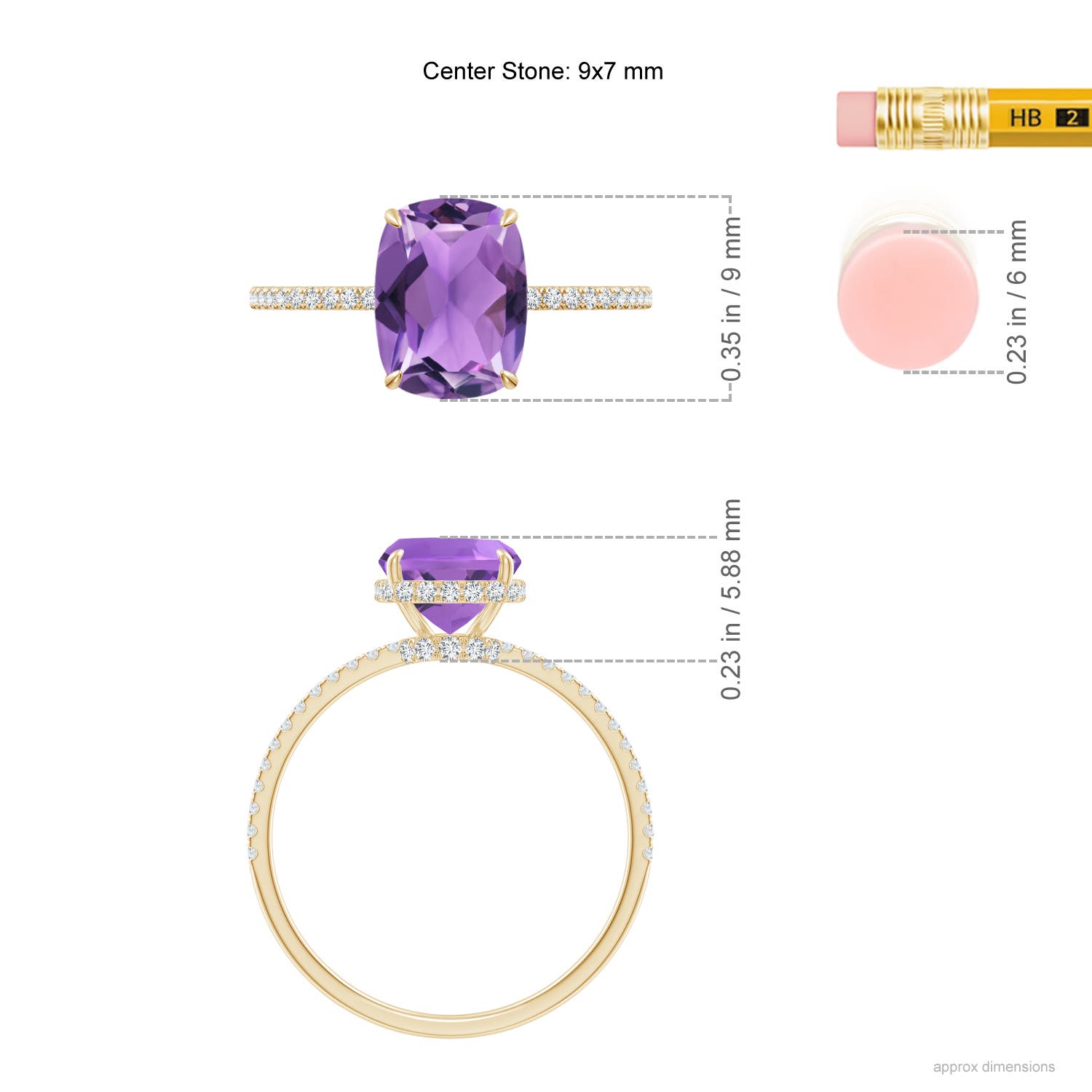 AA - Amethyst / 2.35 CT / 14 KT Yellow Gold