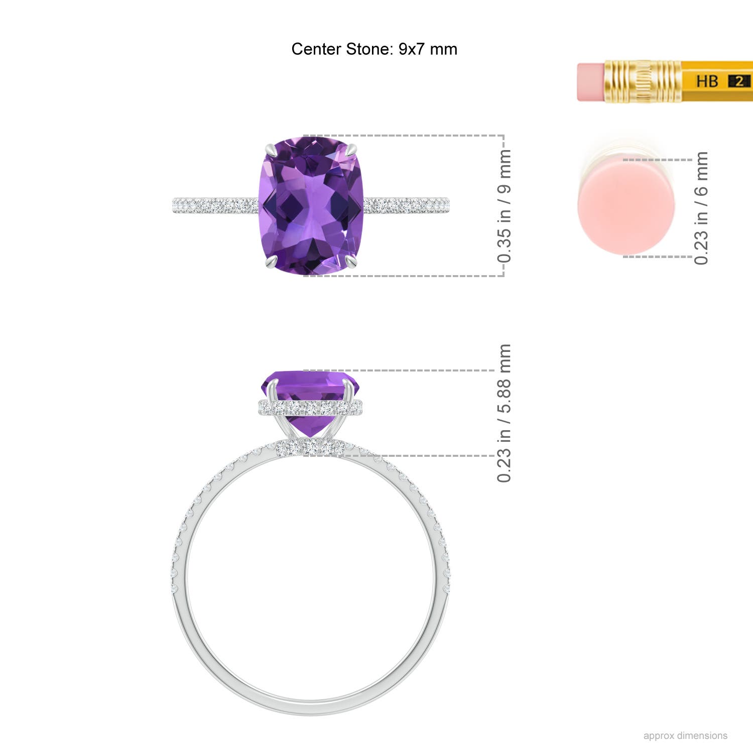 AAA - Amethyst / 2.35 CT / 14 KT White Gold