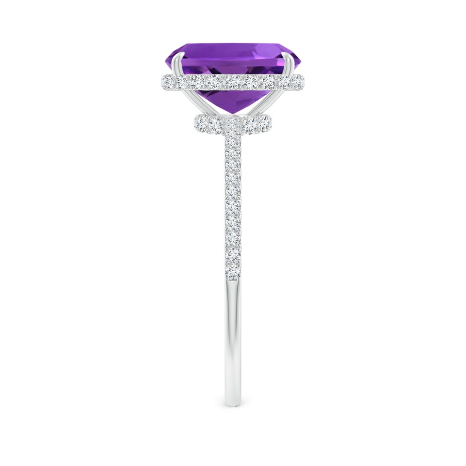 9x7mm AAAA Thin Shank Cushion Cut Amethyst Ring With Diamond Accents in White Gold side 299