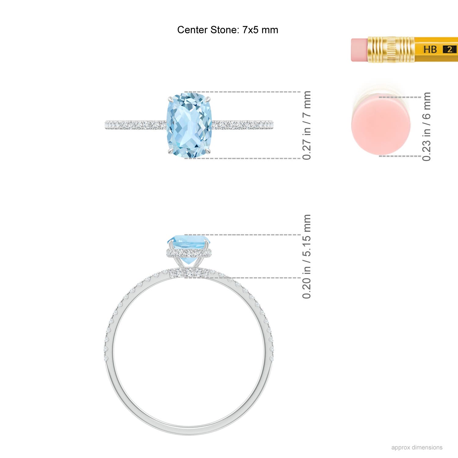 AAA - Aquamarine / 1.2 CT / 14 KT White Gold