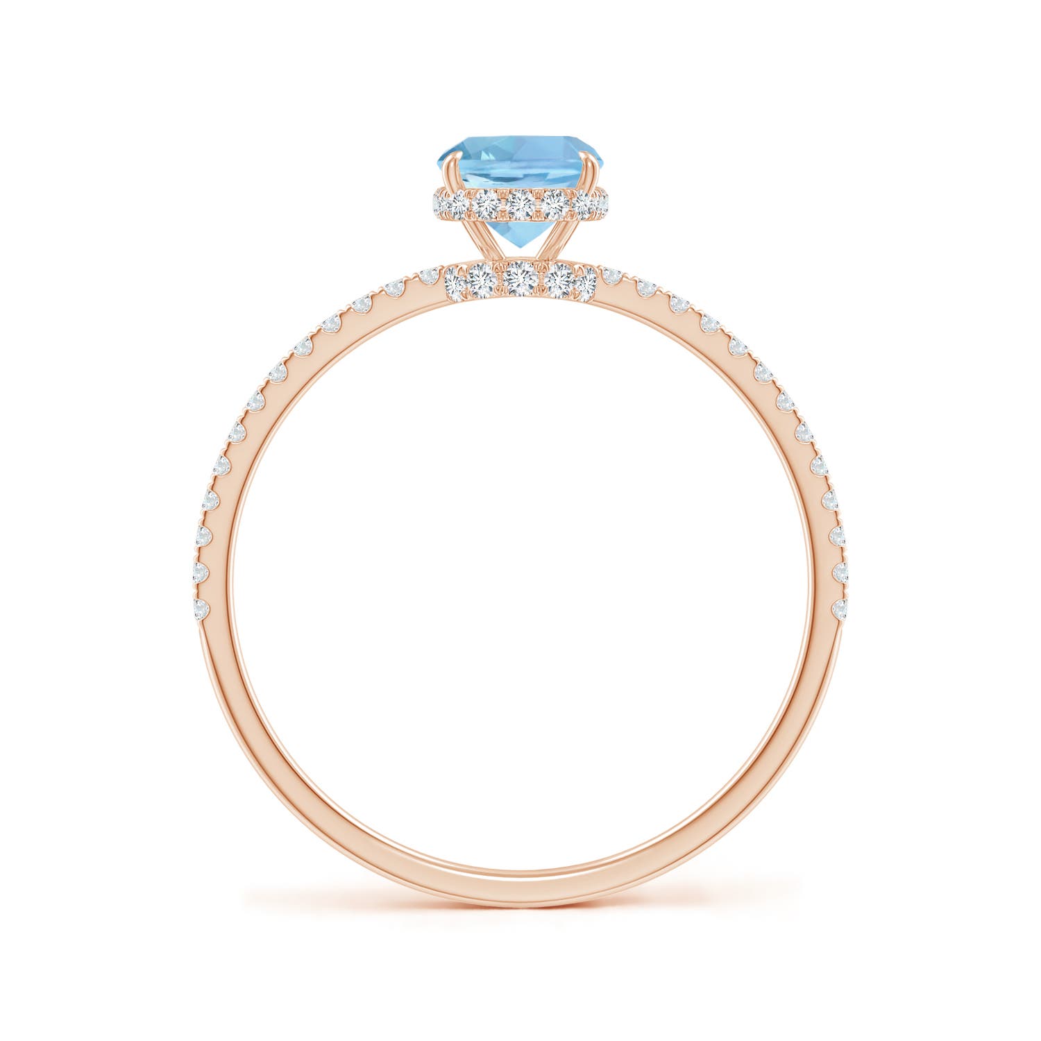 AAAA - Aquamarine / 1.2 CT / 14 KT Rose Gold