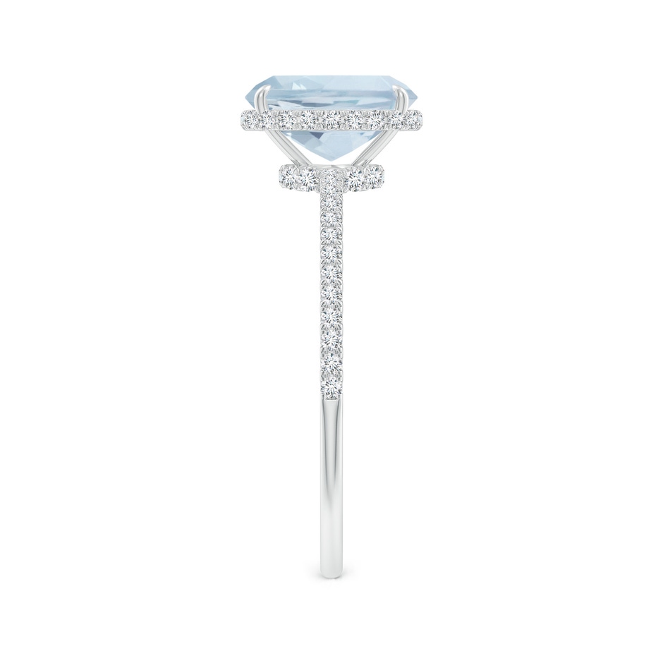 8x6mm A Thin Shank Cushion Cut Aquamarine Ring With Diamond Accents in White Gold side 299
