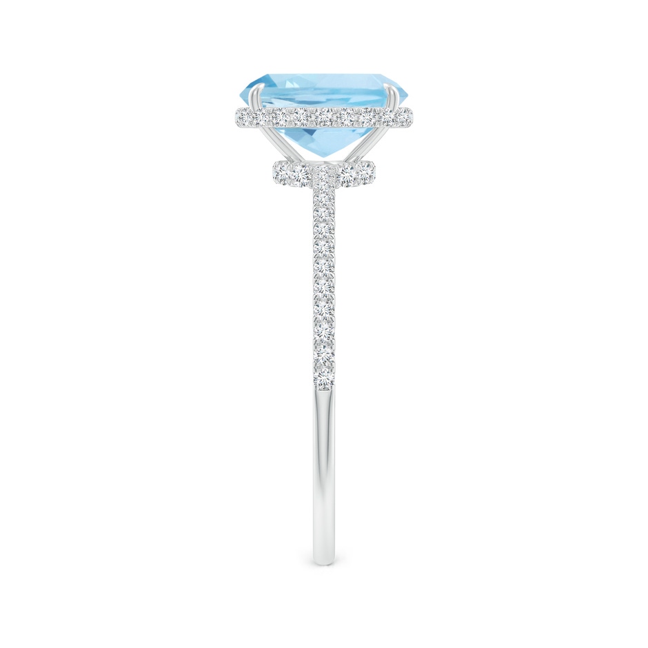 8x6mm AAA Thin Shank Cushion Cut Aquamarine Ring With Diamond Accents in White Gold side 299