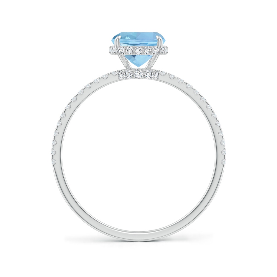 8x6mm AAAA Thin Shank Cushion Cut Aquamarine Ring With Diamond Accents in White Gold side 199