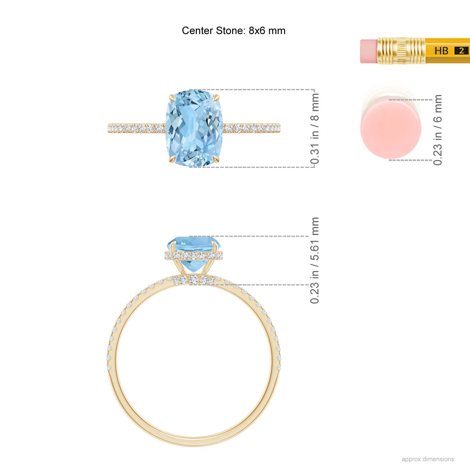 AAAA - Aquamarine / 1.51 CT / 14 KT Yellow Gold