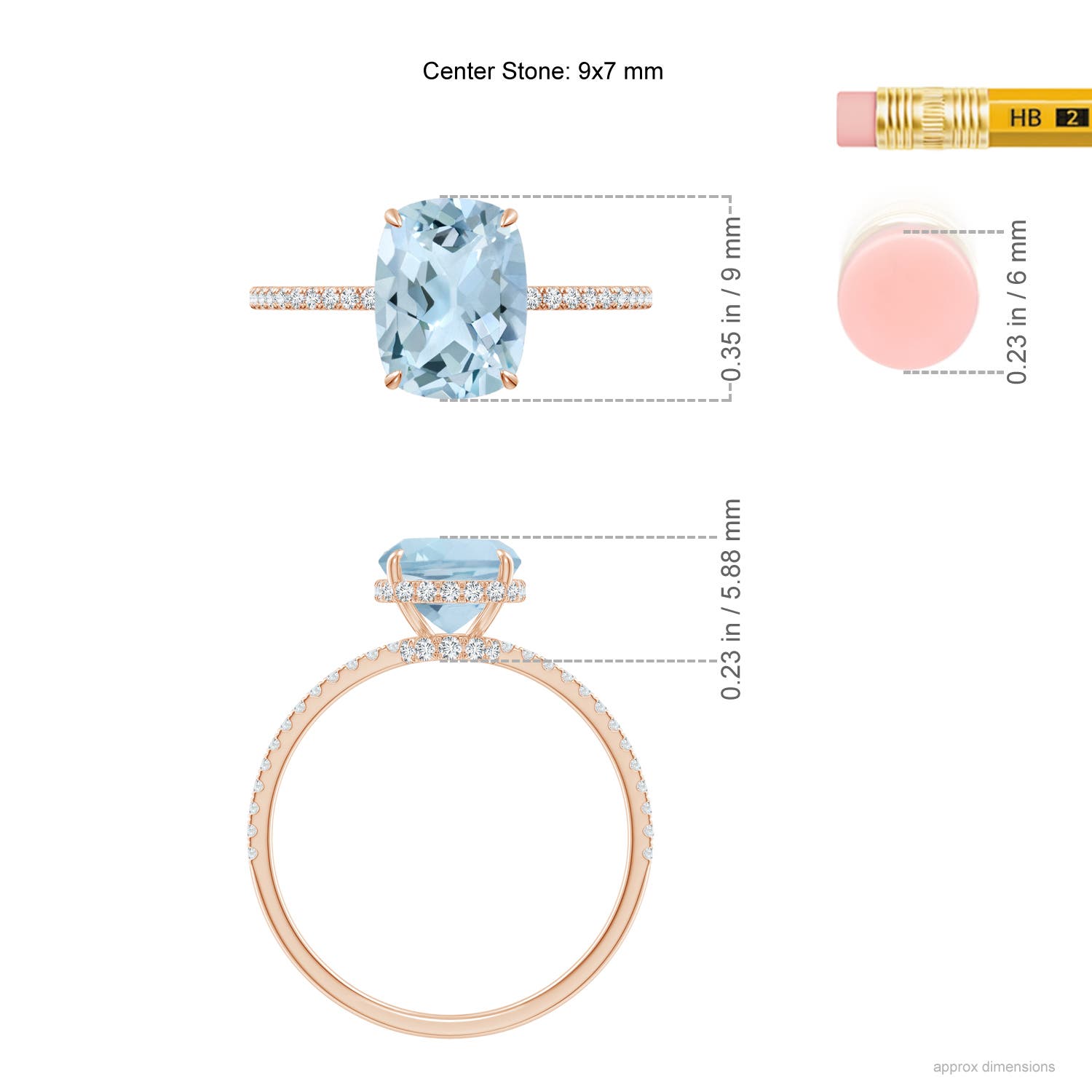 AA - Aquamarine / 2.2 CT / 14 KT Rose Gold