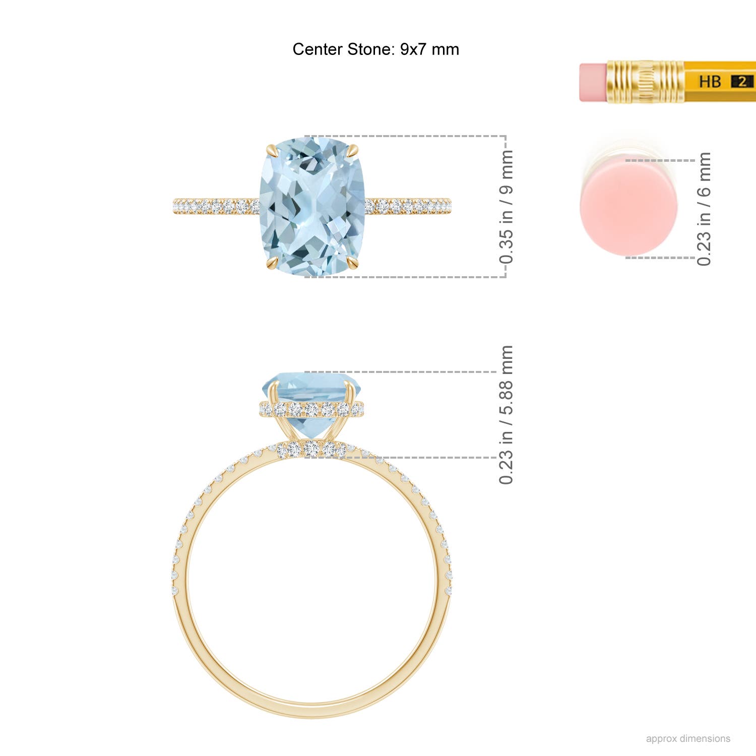 AA - Aquamarine / 2.2 CT / 14 KT Yellow Gold