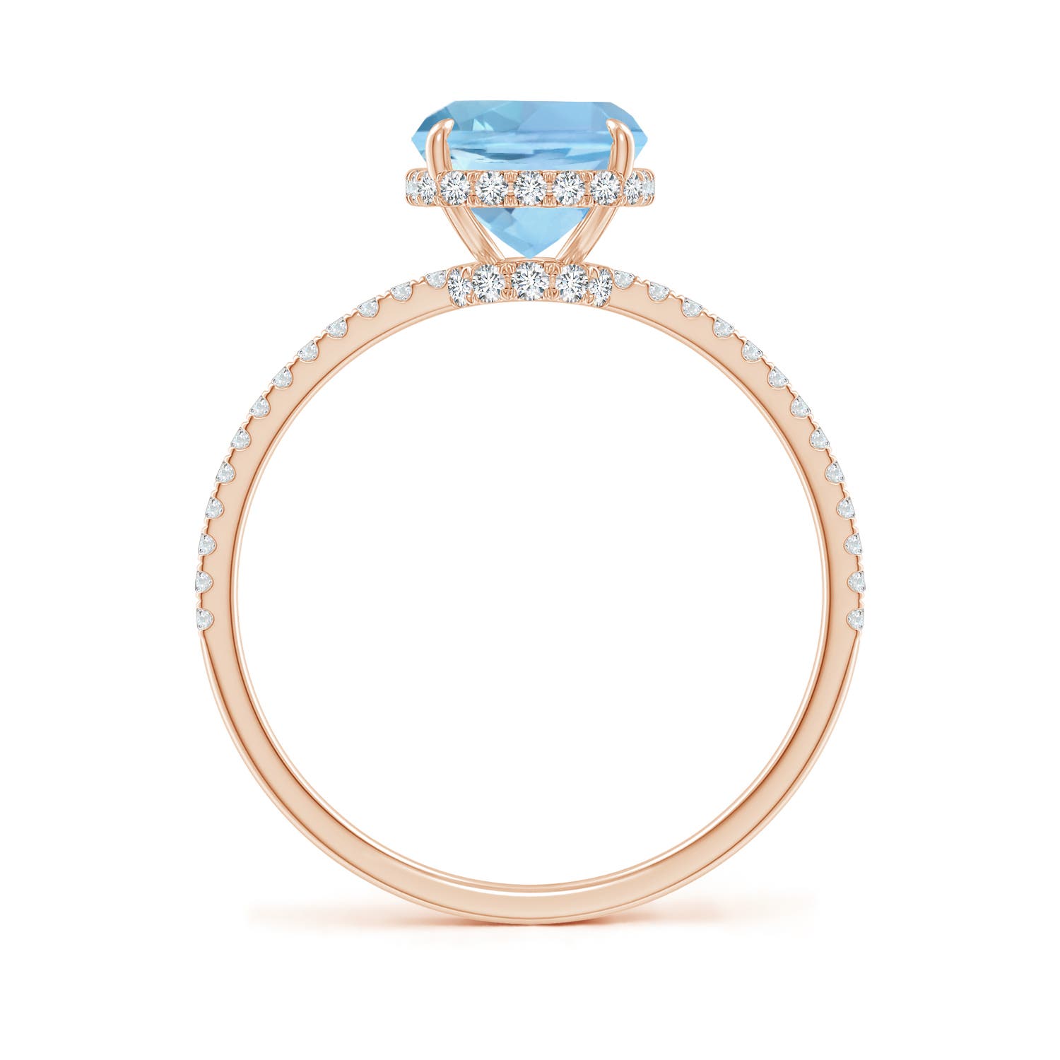 AAAA - Aquamarine / 2.2 CT / 14 KT Rose Gold