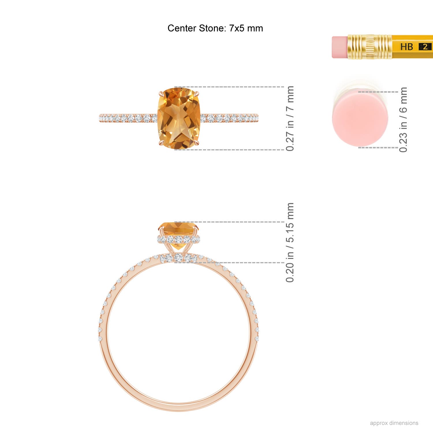 A - Citrine / 1.07 CT / 14 KT Rose Gold