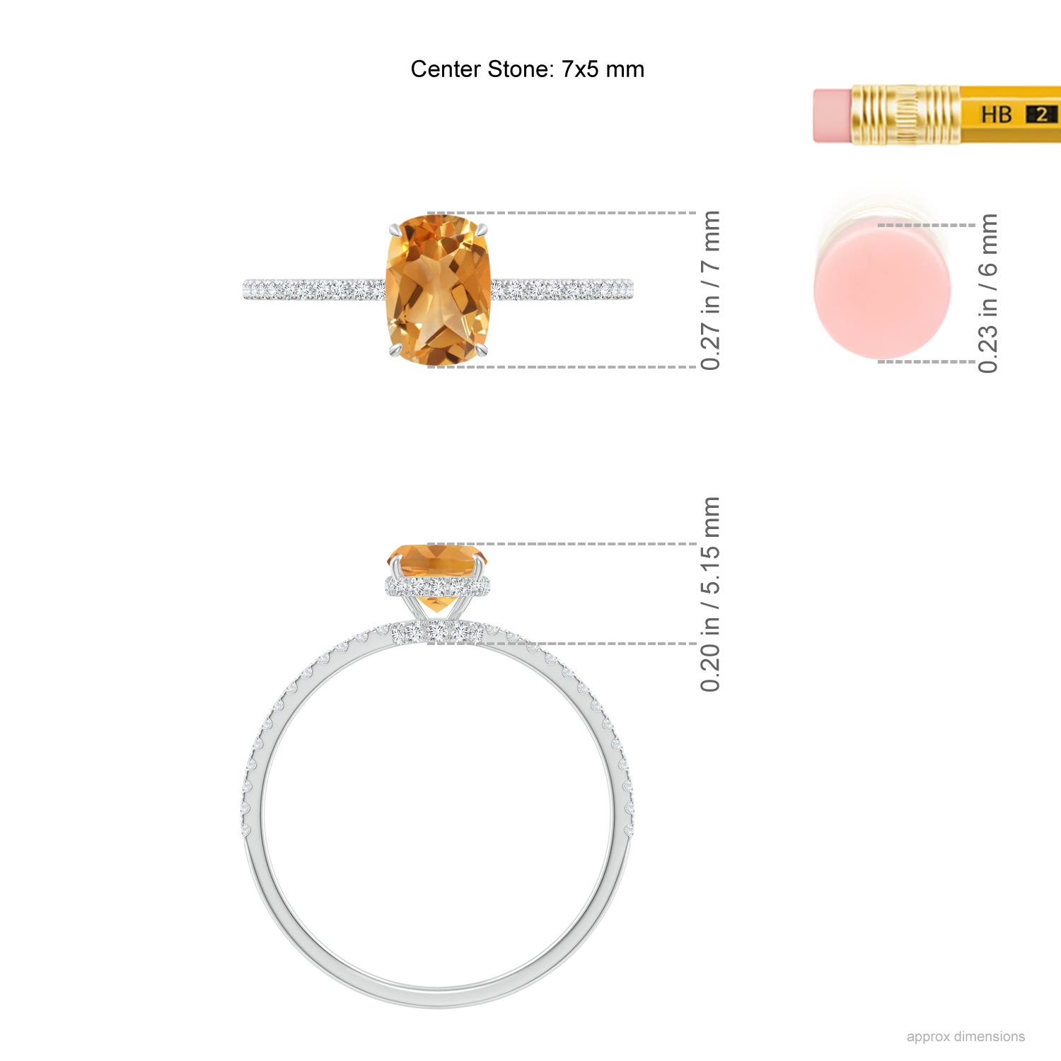 A - Citrine / 1.07 CT / 14 KT White Gold