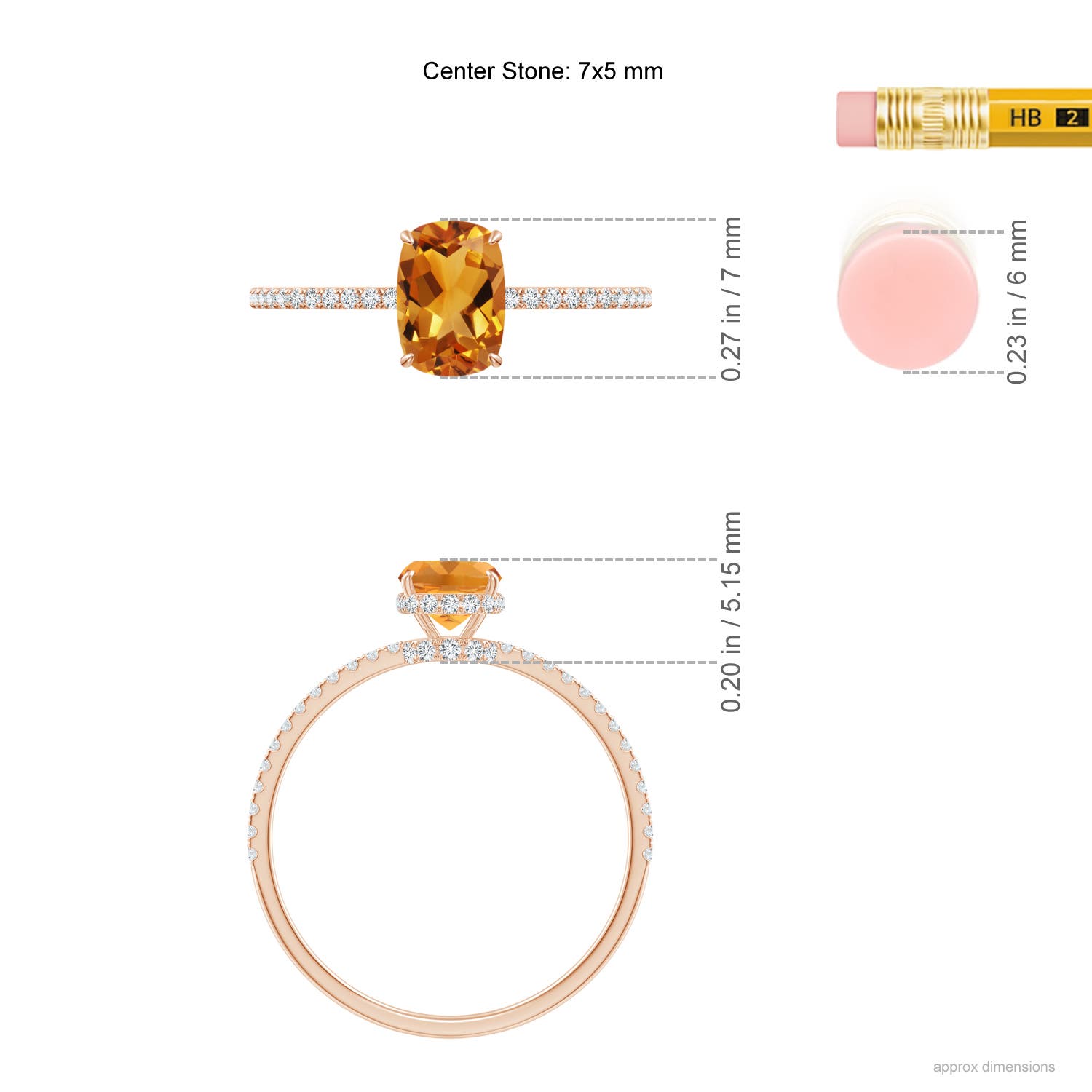 AA - Citrine / 1.07 CT / 14 KT Rose Gold