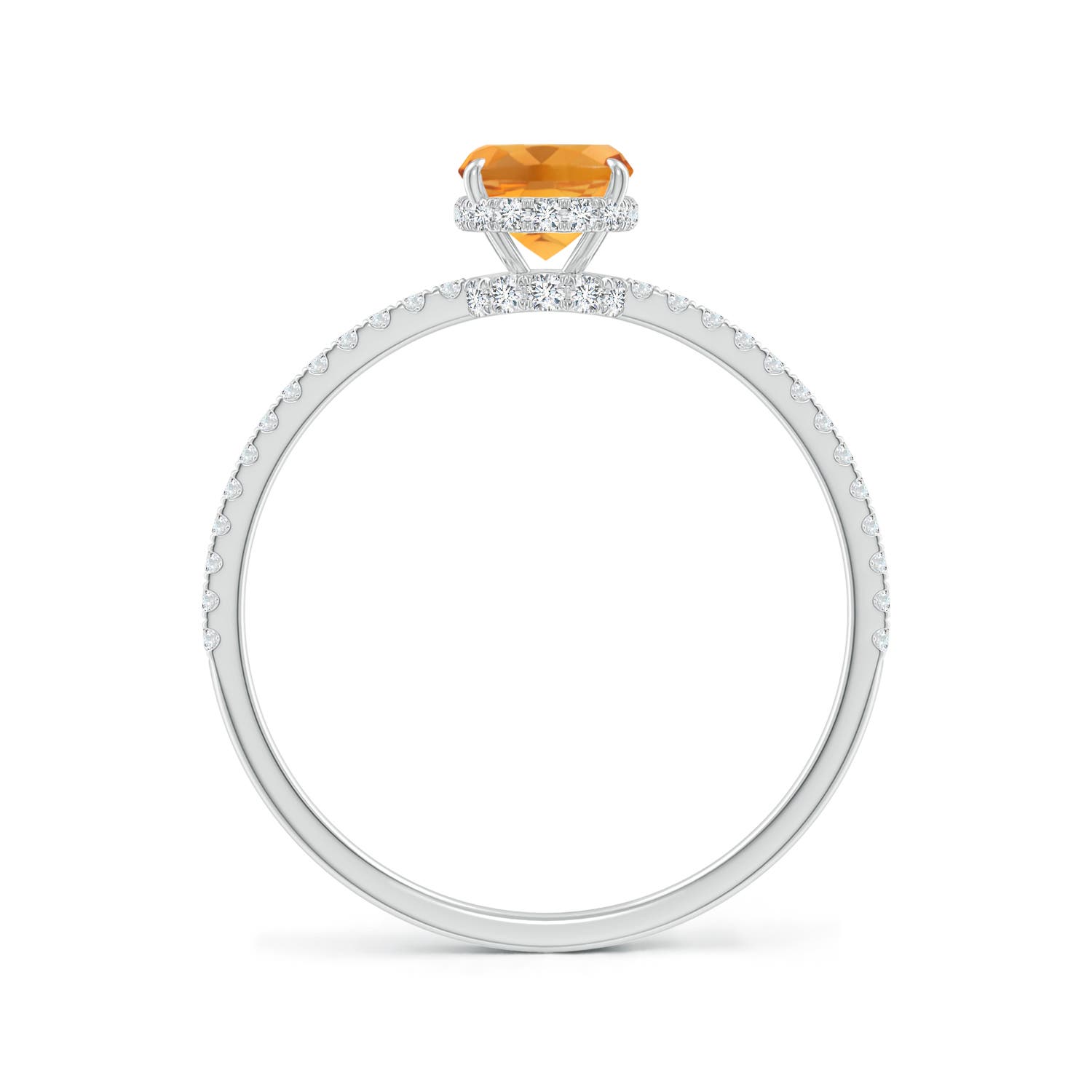 AA - Citrine / 1.07 CT / 14 KT White Gold