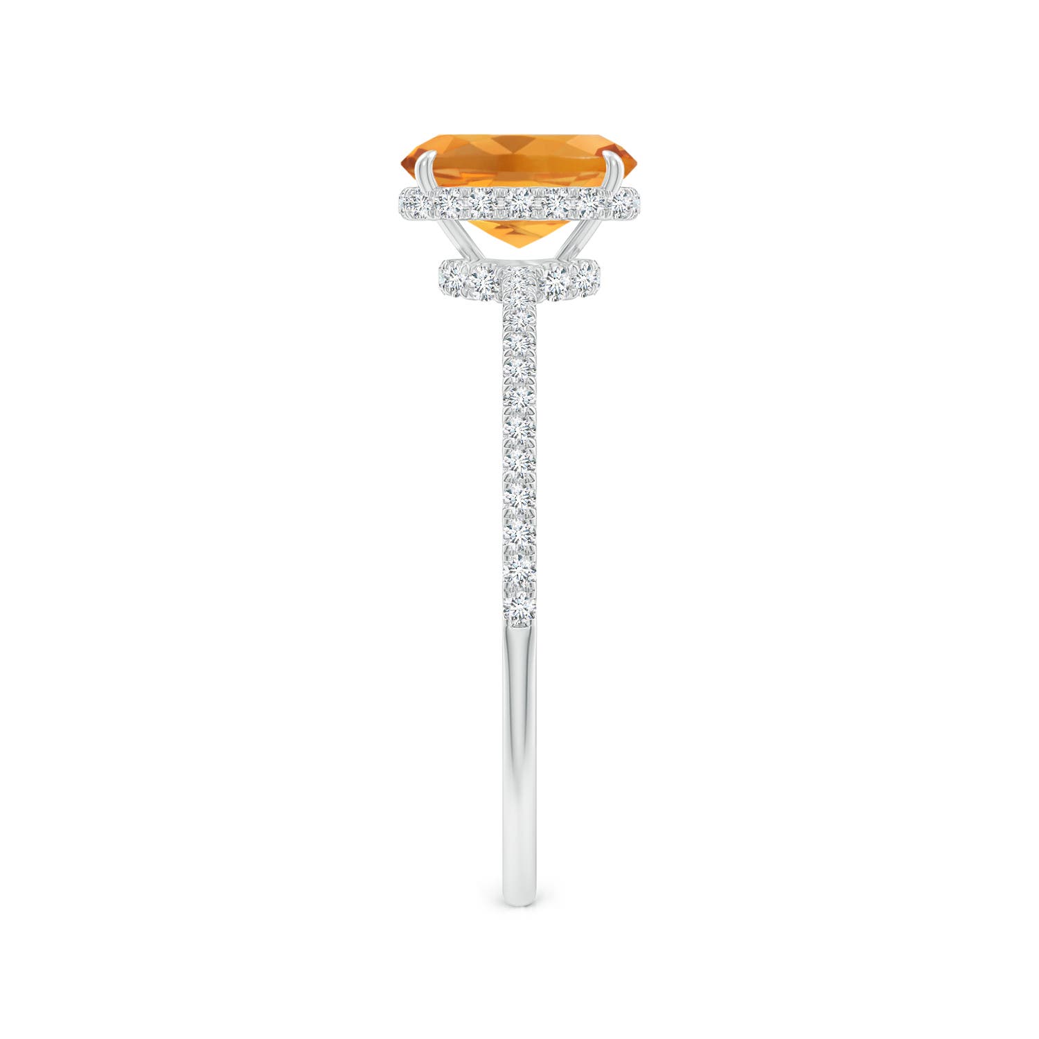 AA - Citrine / 1.07 CT / 14 KT White Gold