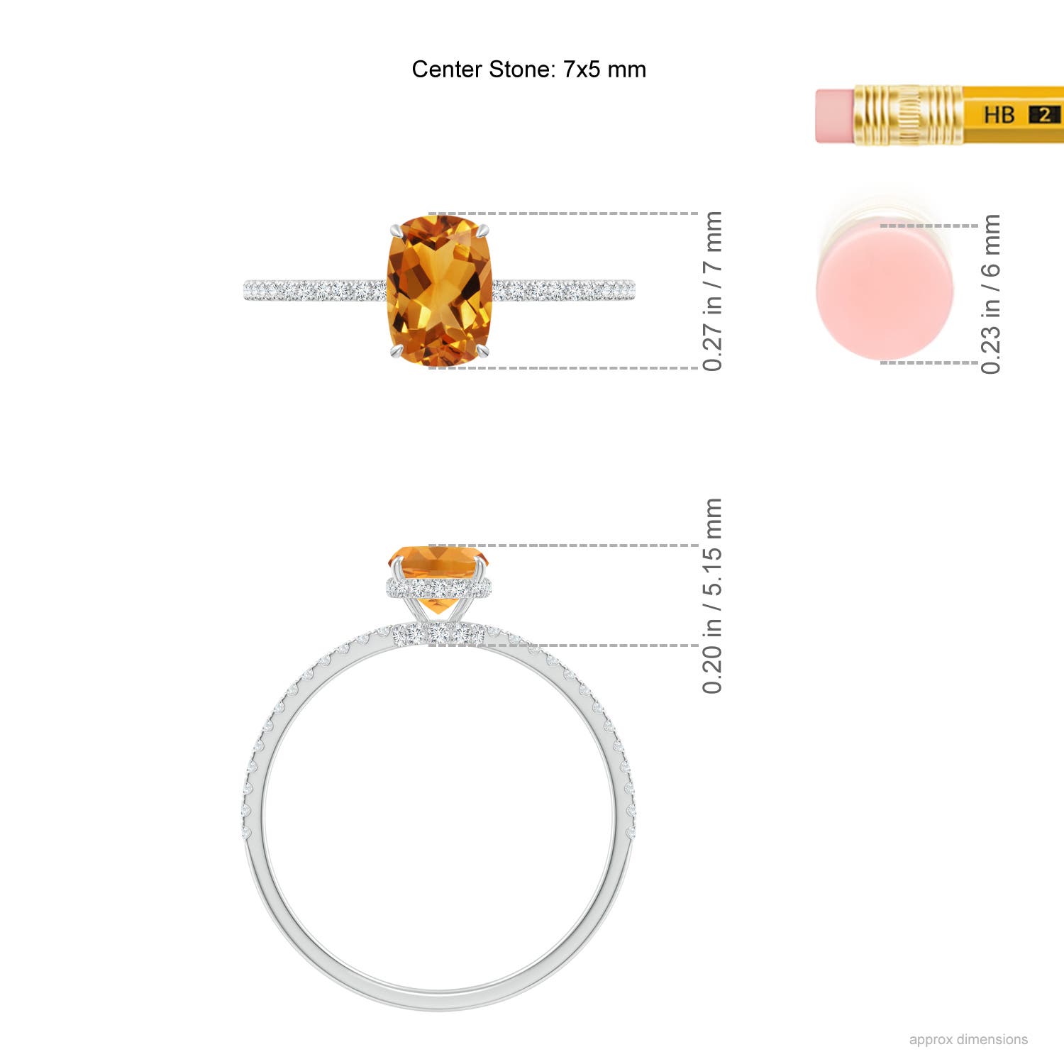 AA - Citrine / 1.07 CT / 14 KT White Gold