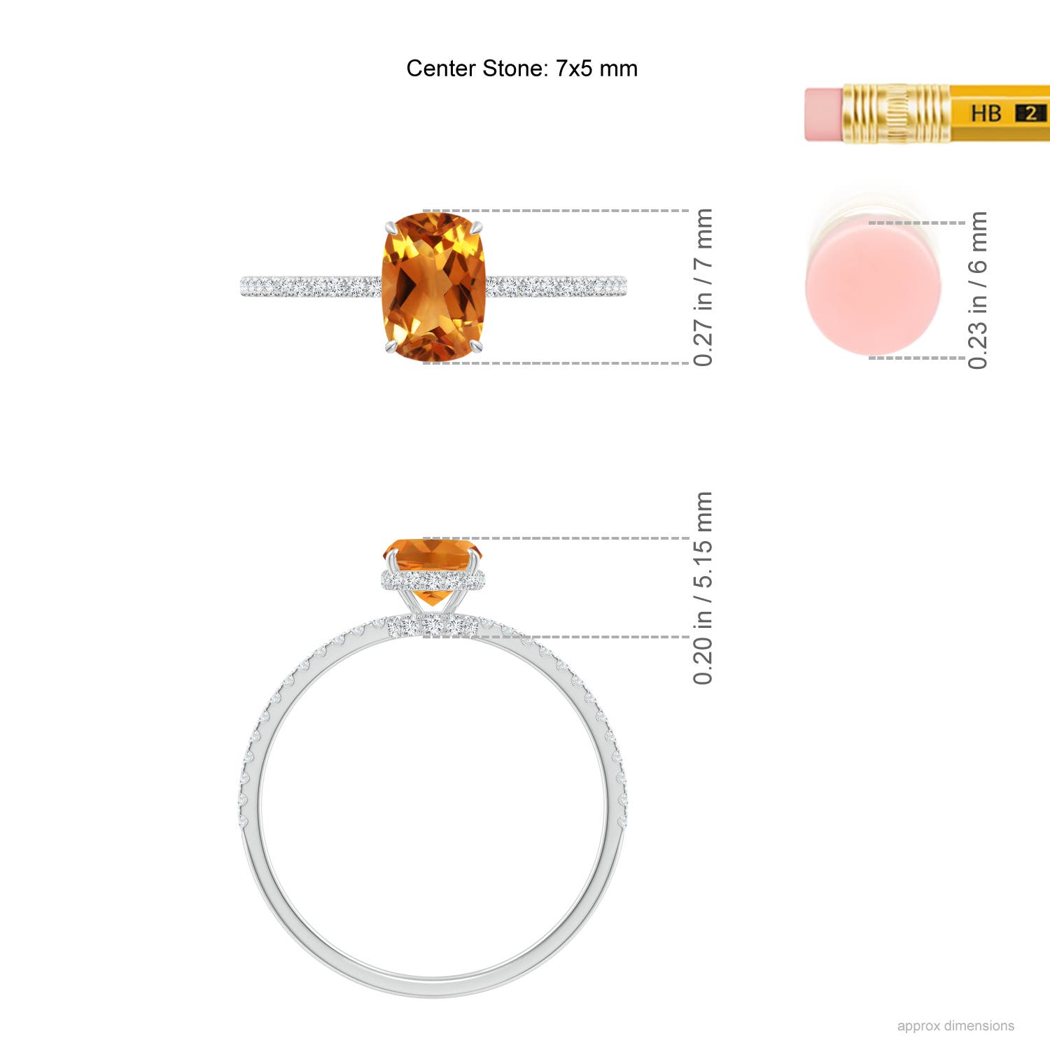 AAA - Citrine / 1.07 CT / 14 KT White Gold