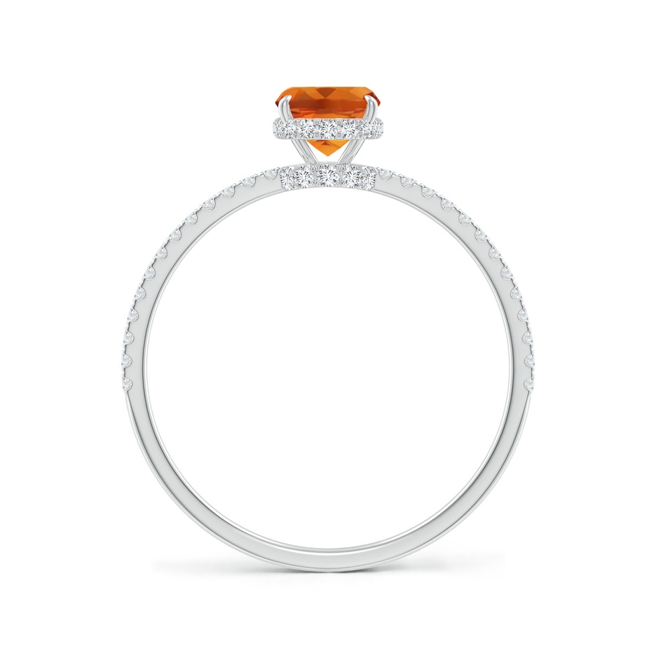 7x5mm AAAA Thin Shank Cushion Cut Citrine Ring With Diamond Accents in White Gold side 199