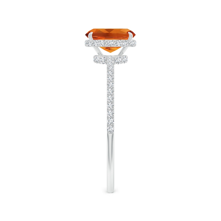 7x5mm AAAA Thin Shank Cushion Cut Citrine Ring With Diamond Accents in White Gold side 299