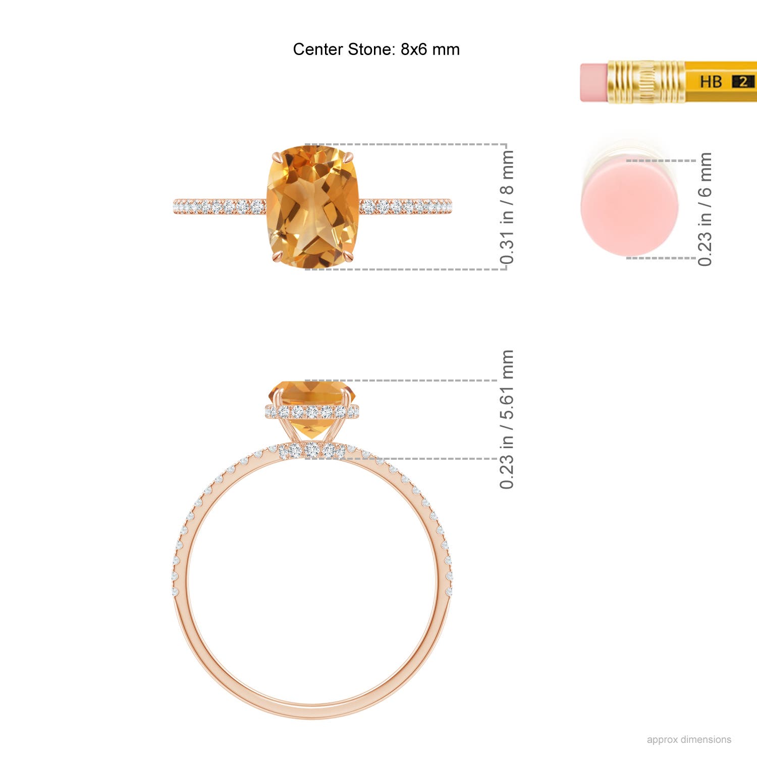 A - Citrine / 1.63 CT / 14 KT Rose Gold