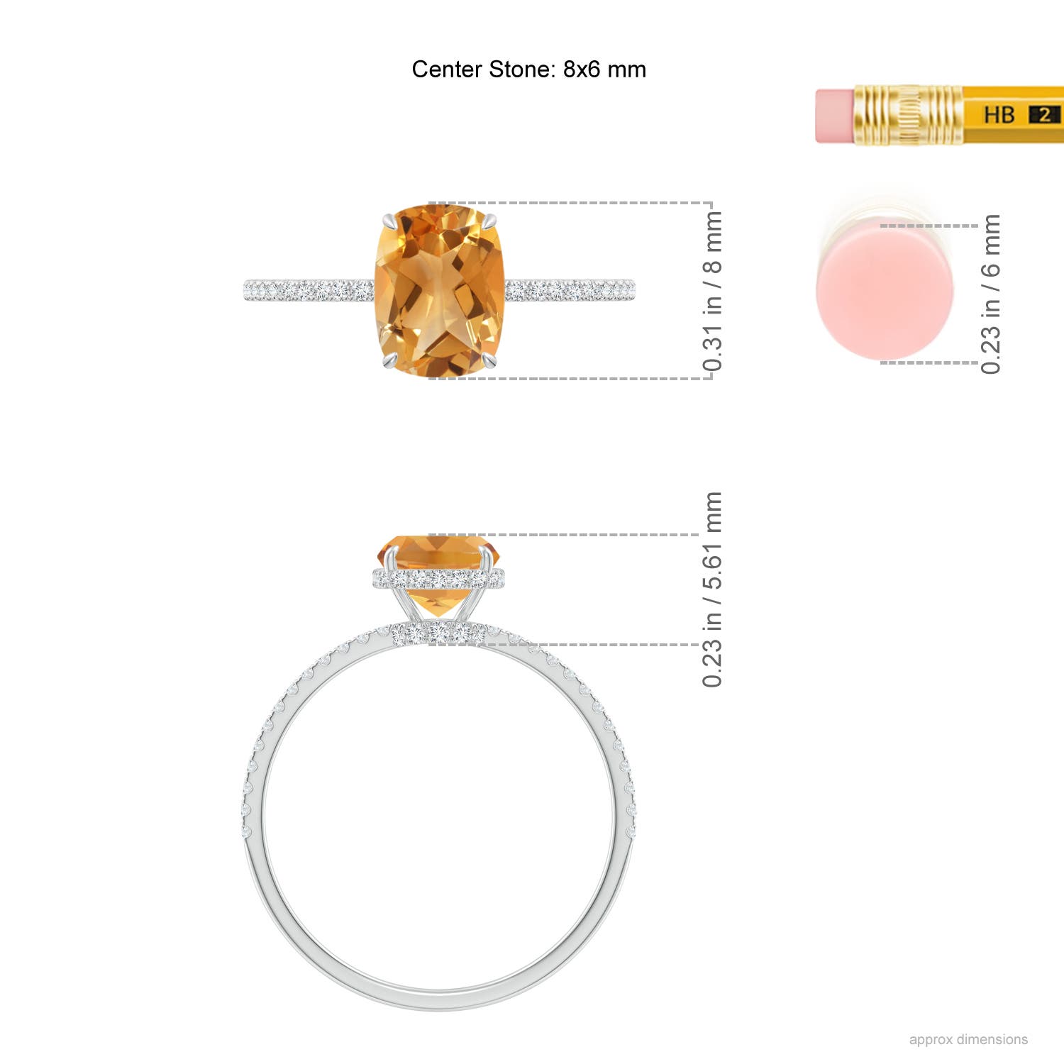 A - Citrine / 1.63 CT / 14 KT White Gold