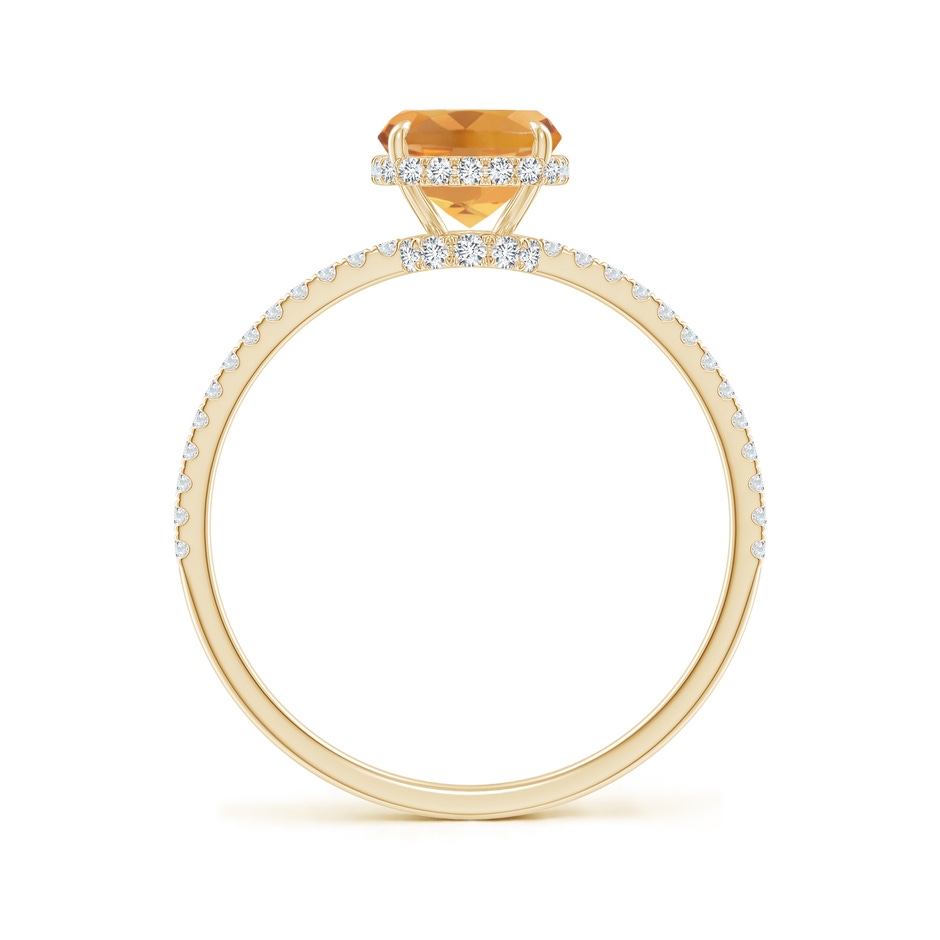 8x6mm A Thin Shank Cushion Cut Citrine Ring With Diamond Accents in Yellow Gold side 199