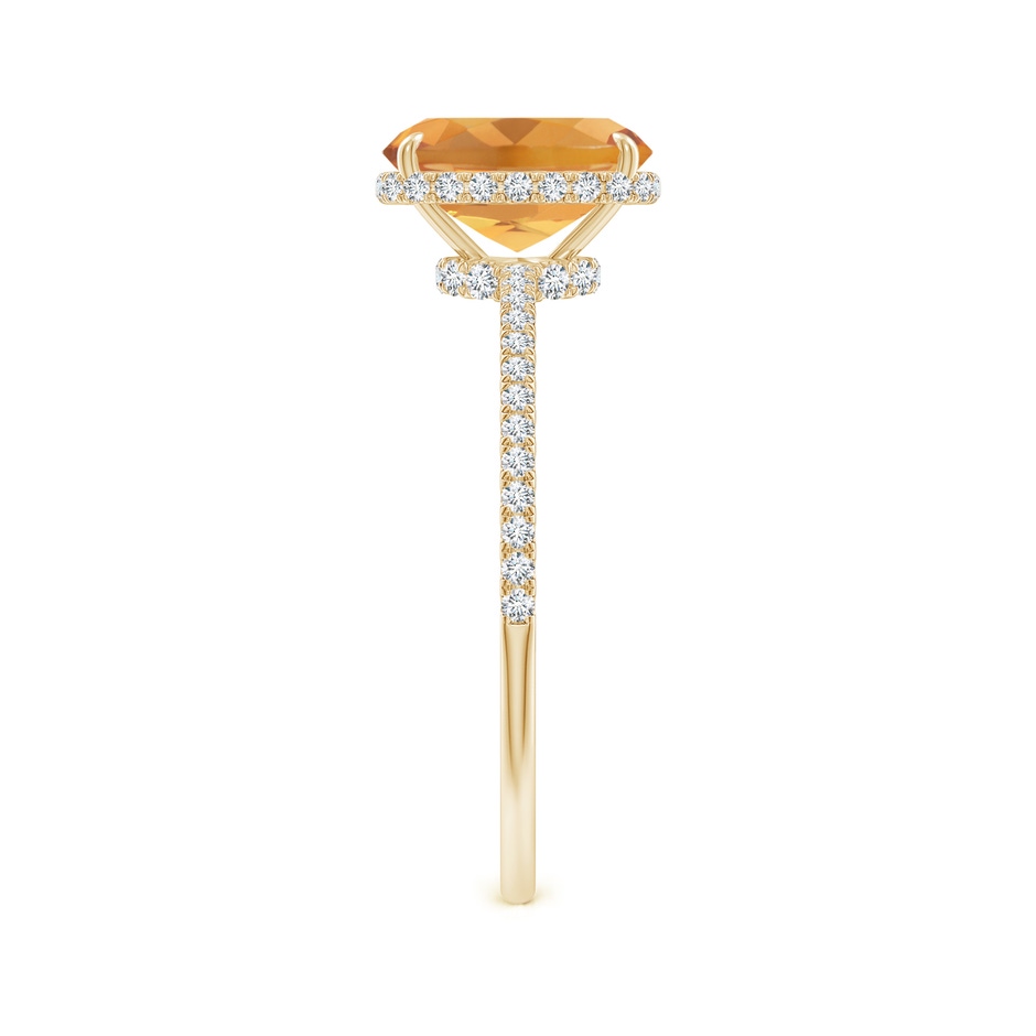 8x6mm A Thin Shank Cushion Cut Citrine Ring With Diamond Accents in Yellow Gold side 299