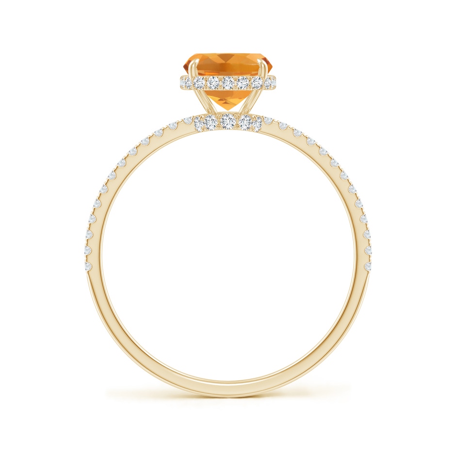 8x6mm AA Thin Shank Cushion Cut Citrine Ring With Diamond Accents in Yellow Gold side 199