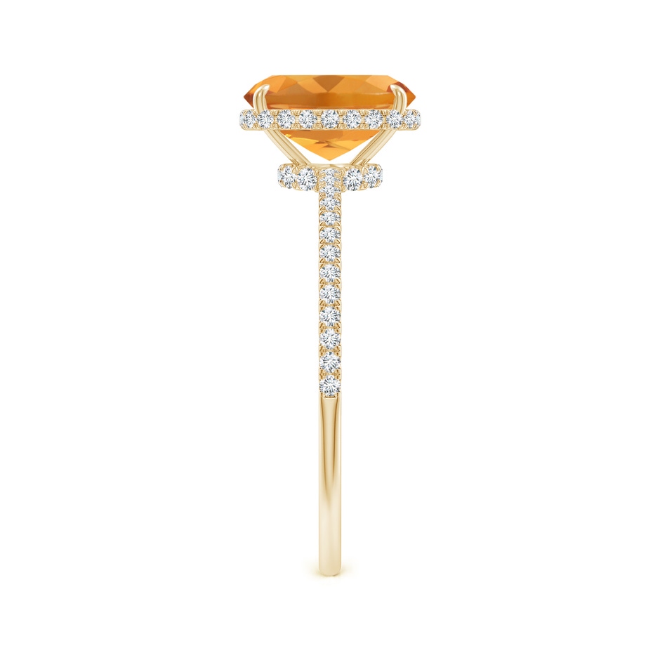 8x6mm AA Thin Shank Cushion Cut Citrine Ring With Diamond Accents in Yellow Gold side 299