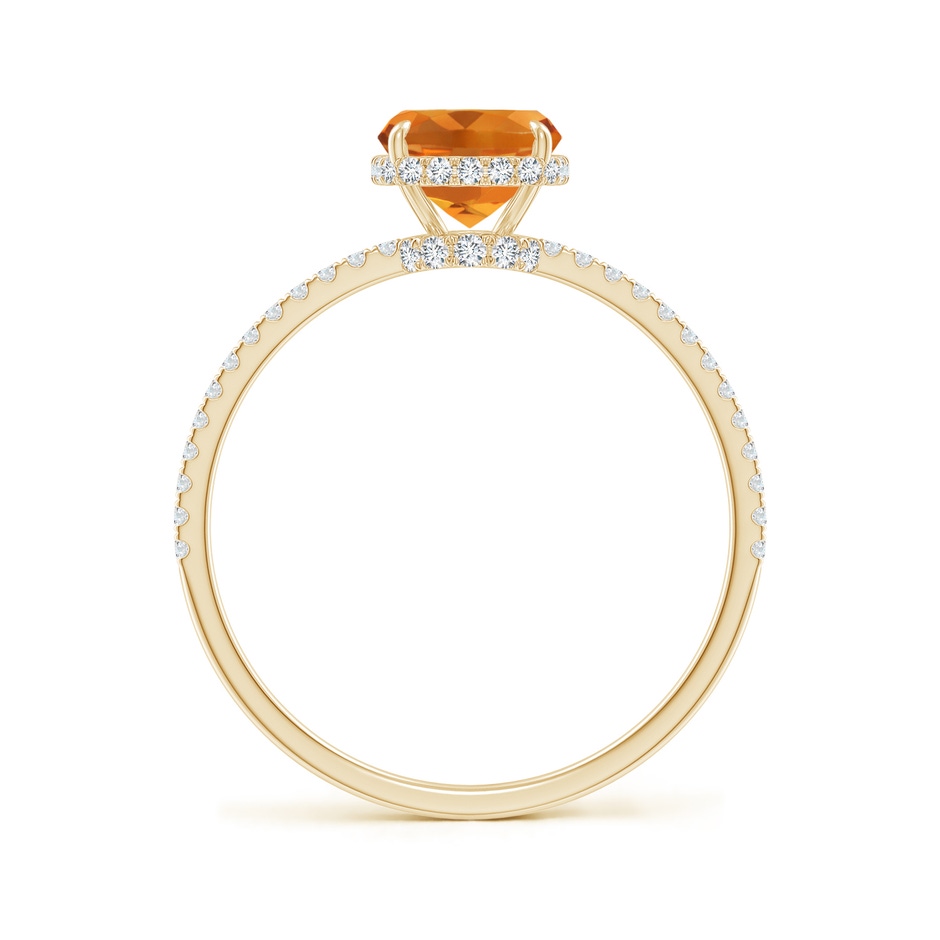 8x6mm AAA Thin Shank Cushion Cut Citrine Ring With Diamond Accents in Yellow Gold side 199