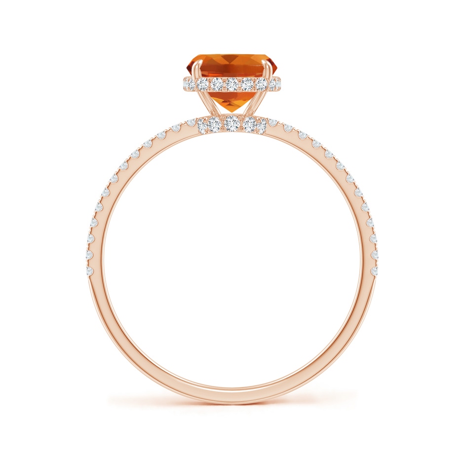 8x6mm AAAA Thin Shank Cushion Cut Citrine Ring With Diamond Accents in 18K Rose Gold side 199