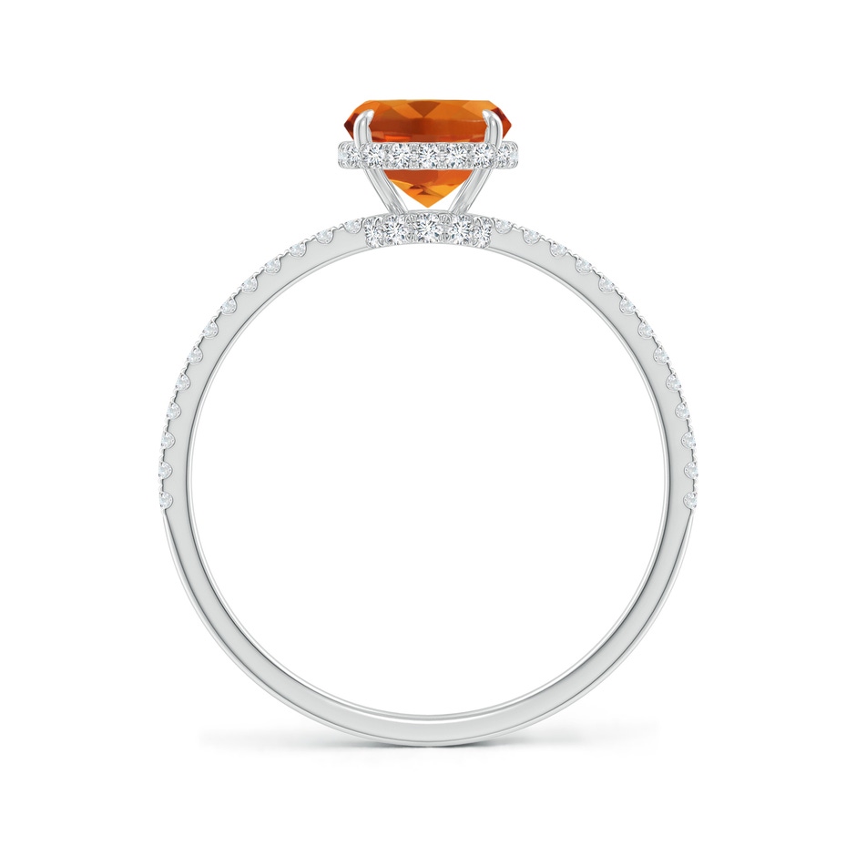 8x6mm AAAA Thin Shank Cushion Cut Citrine Ring With Diamond Accents in 18K White Gold side 199