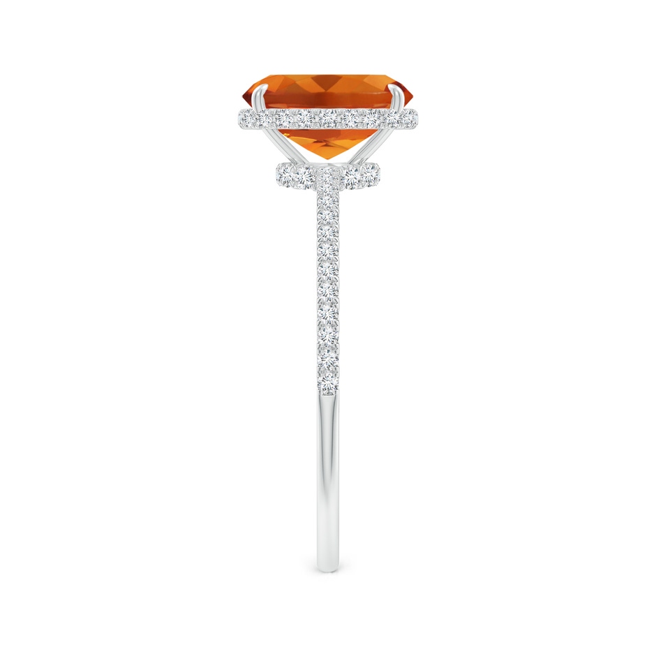 8x6mm AAAA Thin Shank Cushion Cut Citrine Ring With Diamond Accents in 18K White Gold side 299