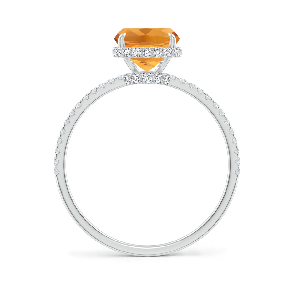 9x7mm AA Thin Shank Cushion Cut Citrine Ring With Diamond Accents in White Gold side 199