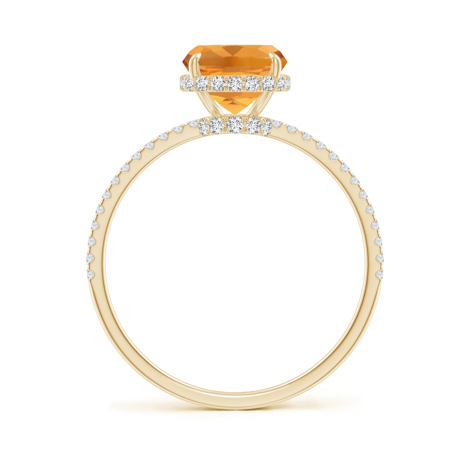 9x7mm AA Thin Shank Cushion Cut Citrine Ring With Diamond Accents in Yellow Gold side 199