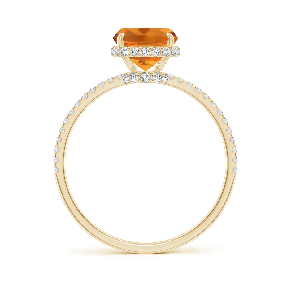 9x7mm AAA Thin Shank Cushion Cut Citrine Ring With Diamond Accents in Yellow Gold side 199