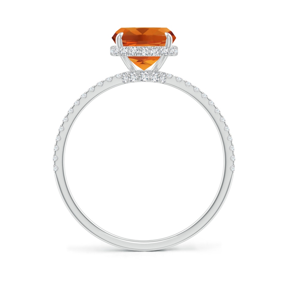 9x7mm AAAA Thin Shank Cushion Cut Citrine Ring With Diamond Accents in White Gold side 199