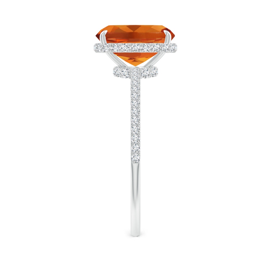 9x7mm AAAA Thin Shank Cushion Cut Citrine Ring With Diamond Accents in White Gold side 299