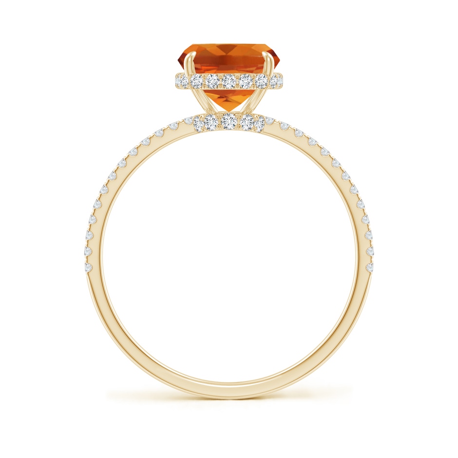 9x7mm AAAA Thin Shank Cushion Cut Citrine Ring With Diamond Accents in Yellow Gold side 199