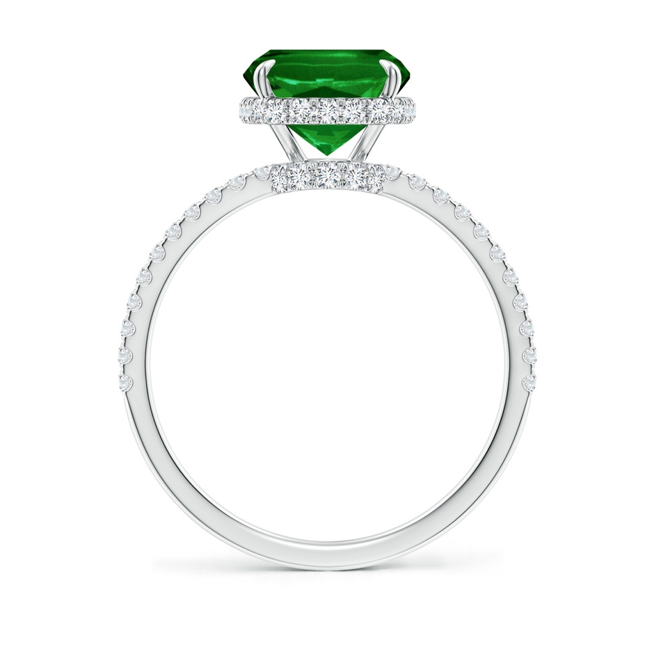 10x8mm AAAA Thin Shank Cushion Emerald Ring with Diamond Accents in White Gold side 199
