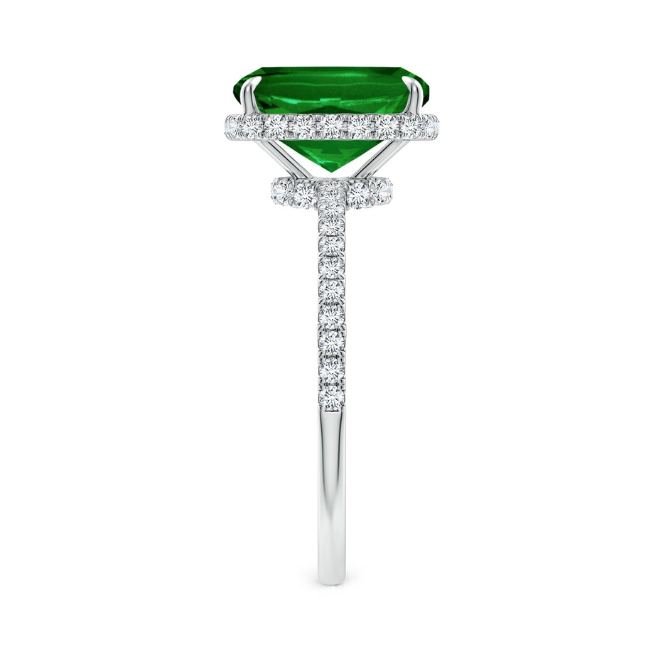 10x8mm AAAA Thin Shank Cushion Emerald Ring with Diamond Accents in White Gold side 299