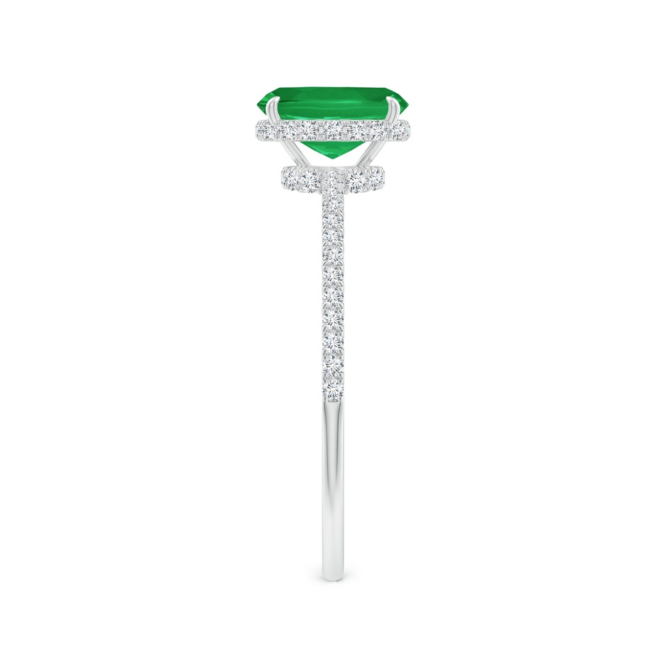 7x5mm A Thin Shank Cushion Emerald Ring with Diamond Accents in White Gold side 299