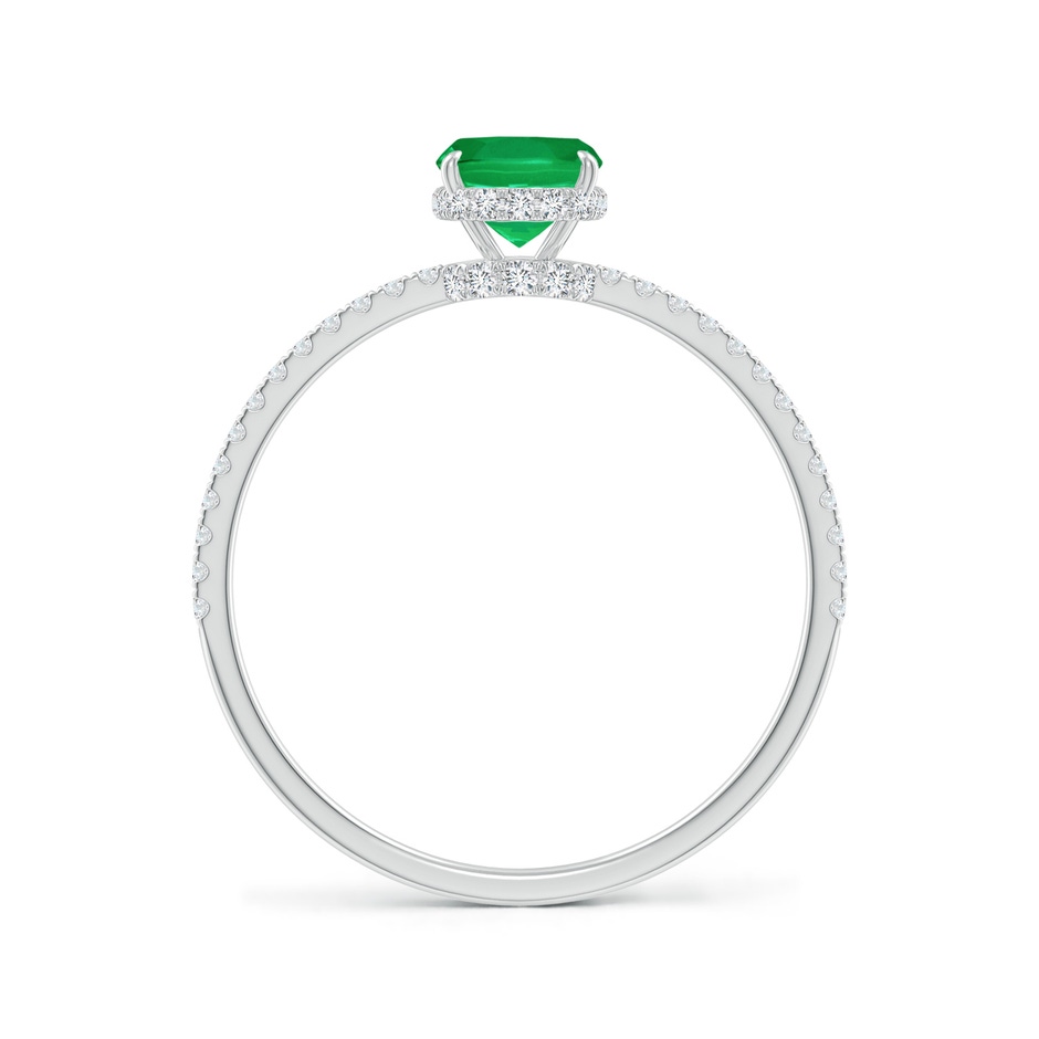 7x5mm AA Thin Shank Cushion Emerald Ring with Diamond Accents in White Gold side 199