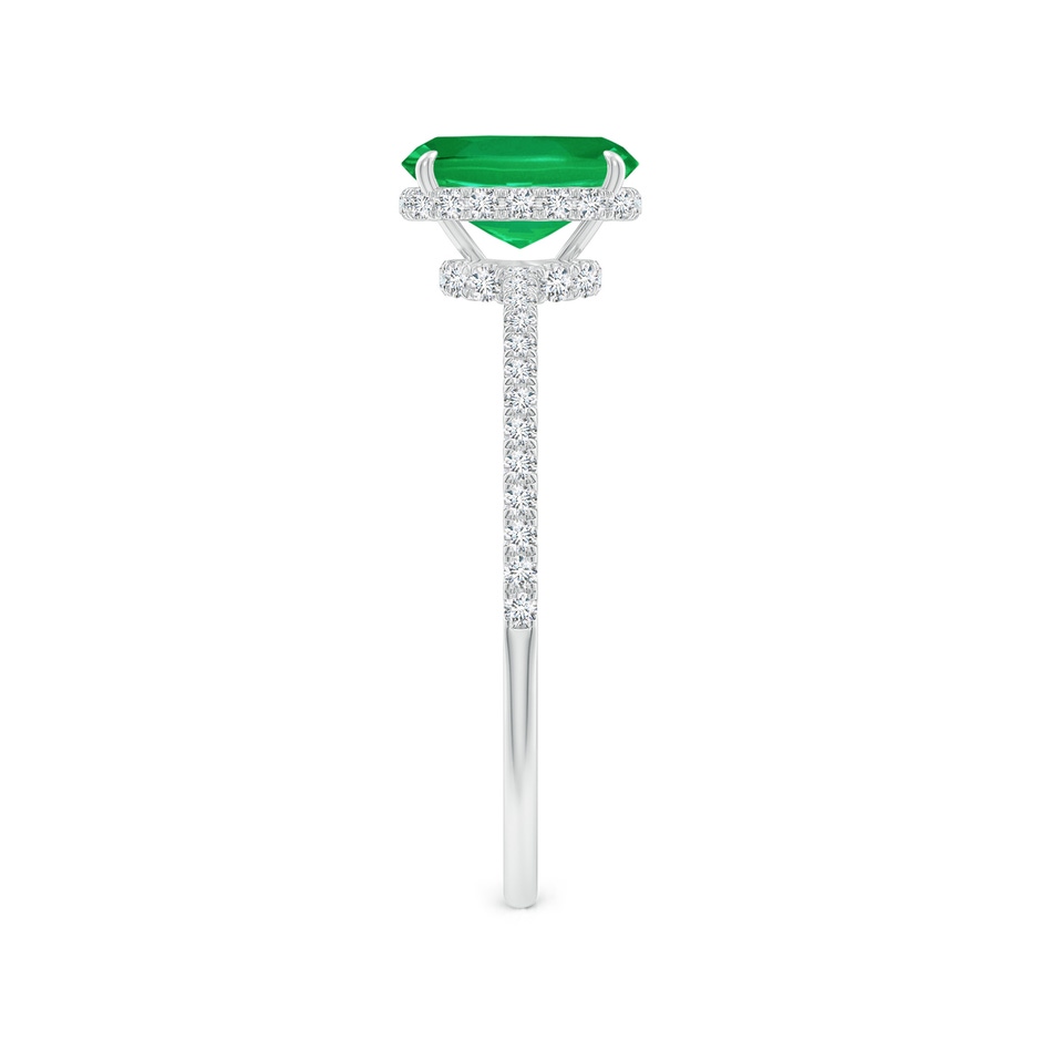 7x5mm AA Thin Shank Cushion Emerald Ring with Diamond Accents in White Gold side 299