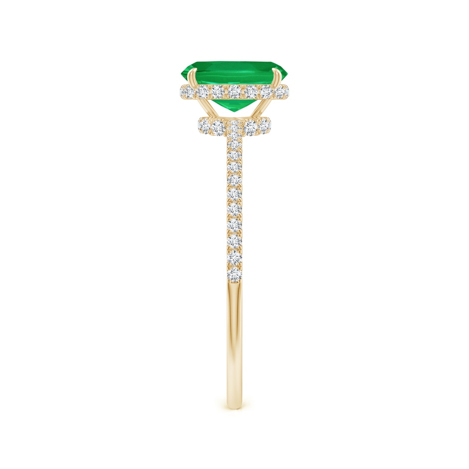 7x5mm AA Thin Shank Cushion Emerald Ring with Diamond Accents in Yellow Gold side 299