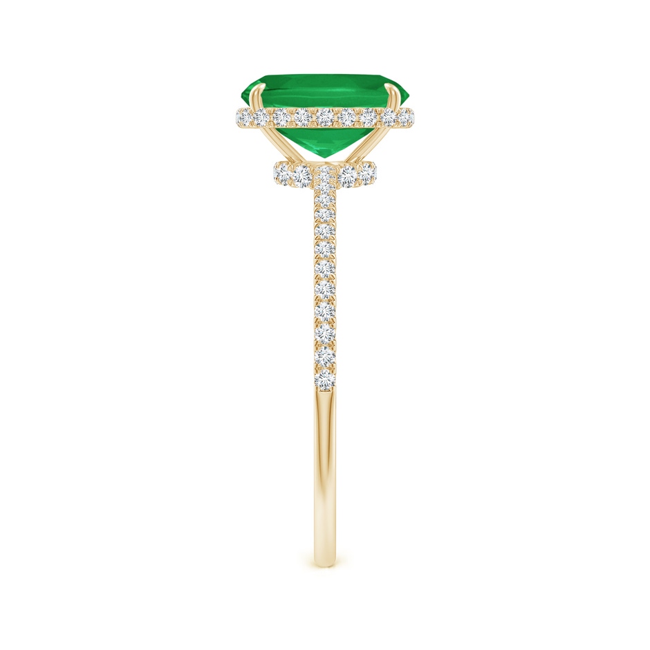 8x6mm A Thin Shank Cushion Emerald Ring with Diamond Accents in Yellow Gold side 299