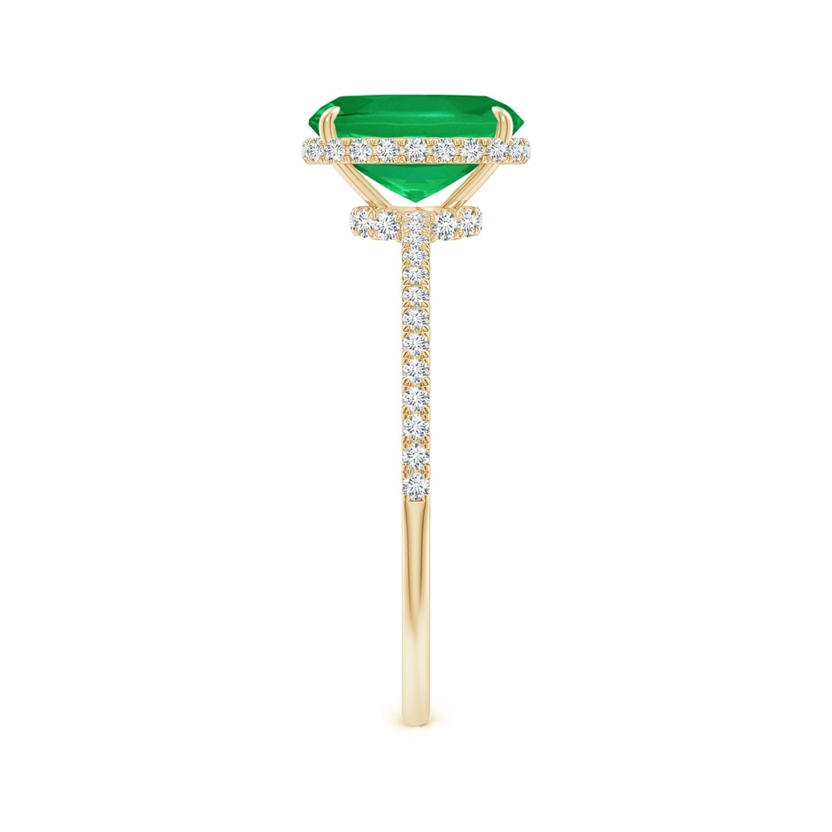 8x6mm AA Thin Shank Cushion Emerald Ring with Diamond Accents in Yellow Gold side 299