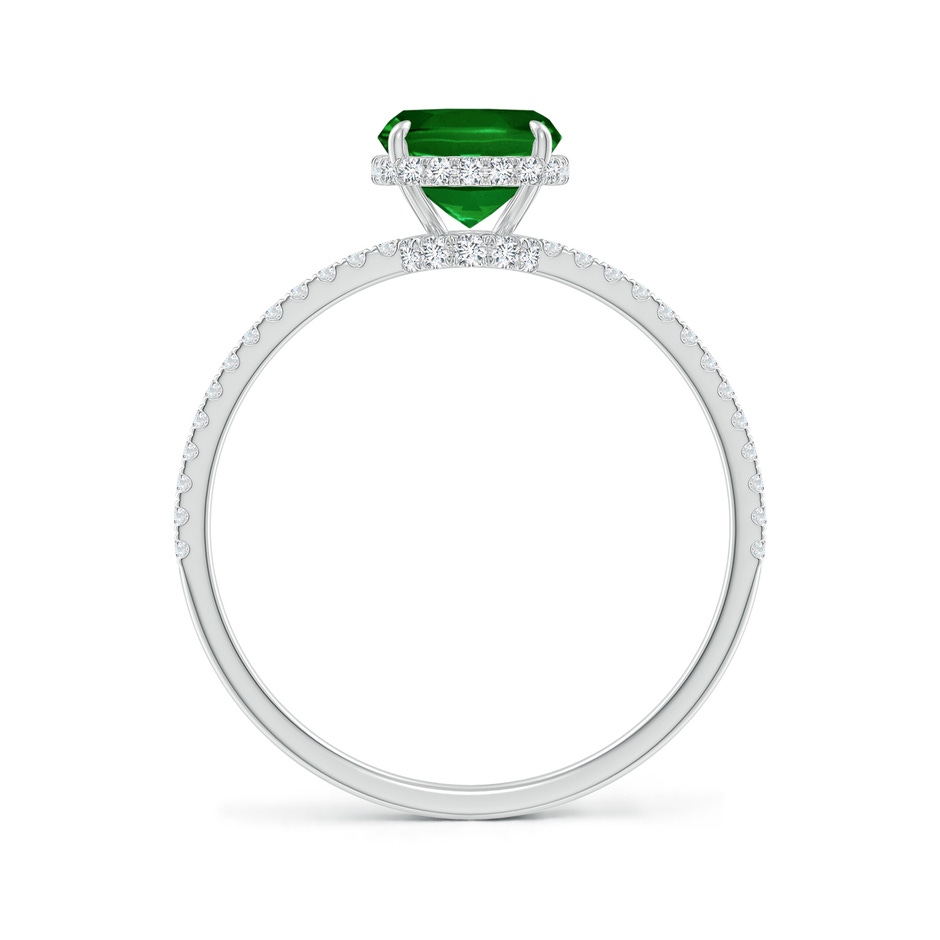 8x6mm AAAA Thin Shank Cushion Emerald Ring with Diamond Accents in White Gold side 199