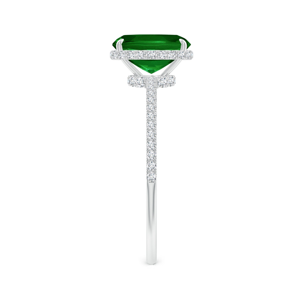8x6mm AAAA Thin Shank Cushion Emerald Ring with Diamond Accents in White Gold Side 299