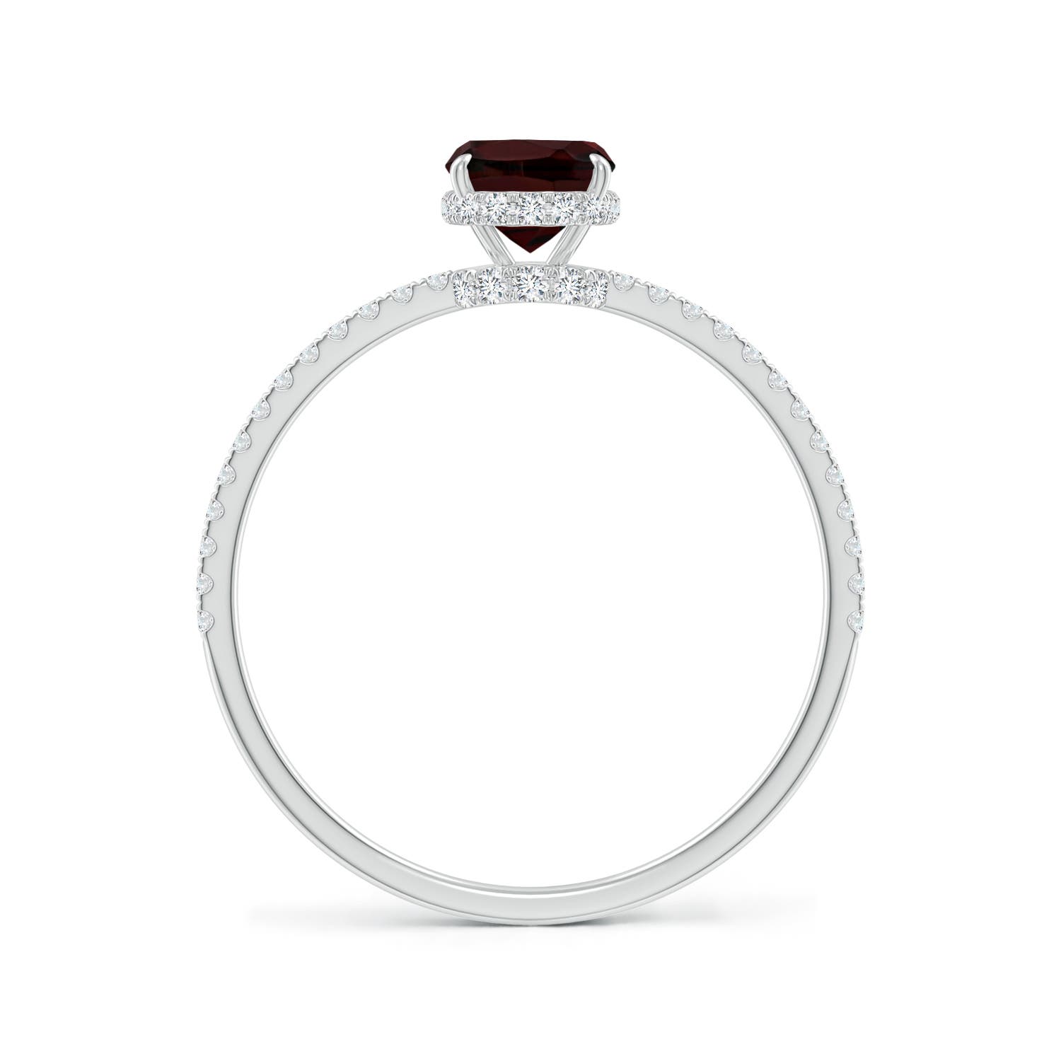 A - Garnet / 1.4 CT / 14 KT White Gold