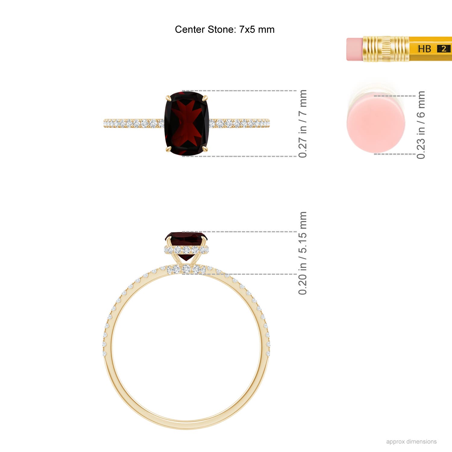 A - Garnet / 1.4 CT / 14 KT Yellow Gold