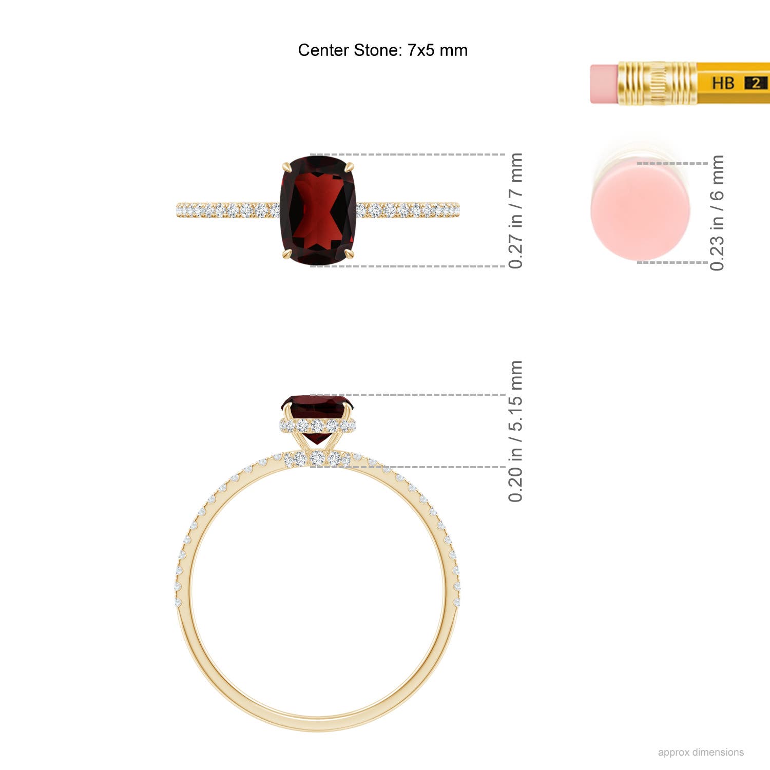 AA - Garnet / 1.4 CT / 14 KT Yellow Gold